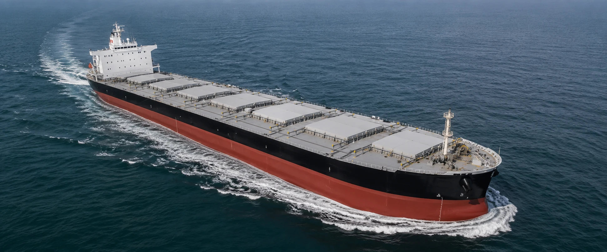 Large bulk carrier sailing at sea for genuine OEM and customized marine supply