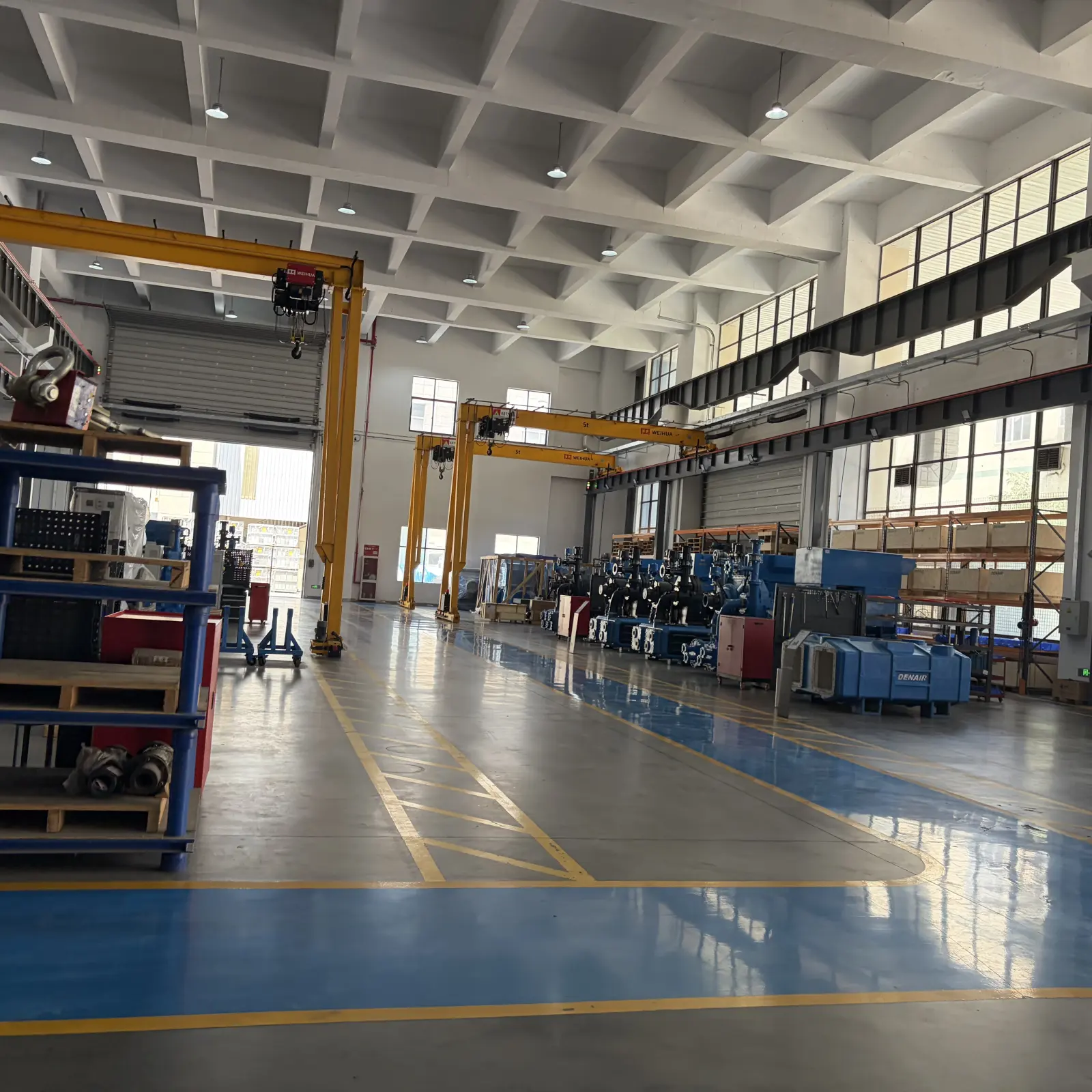 Equipment preparation workshop and overhead cranes