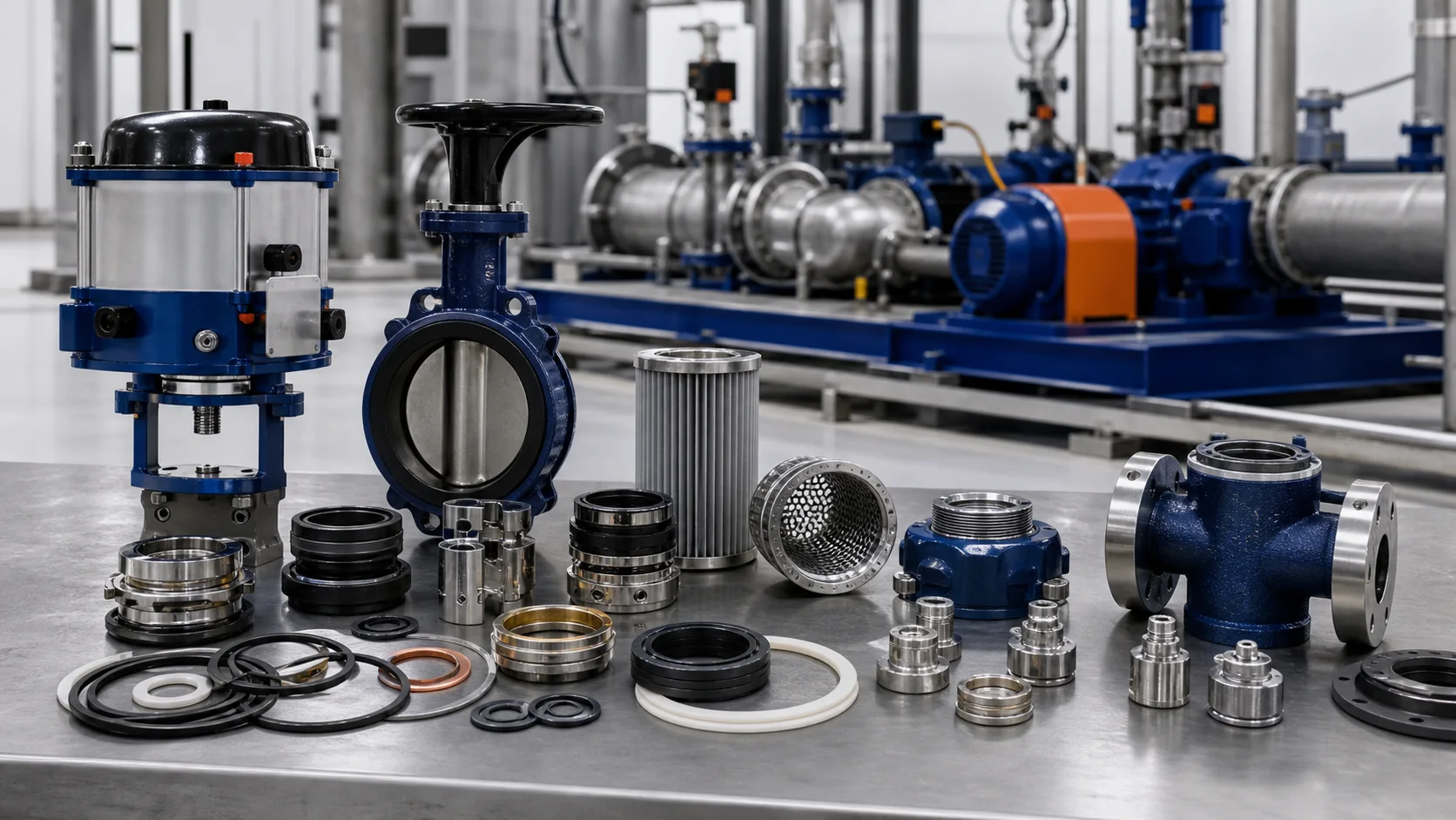 Pump and valve components for repair requirements