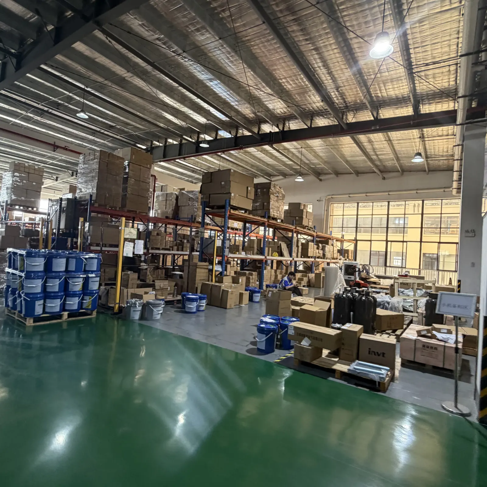 Packaged components in the storage area