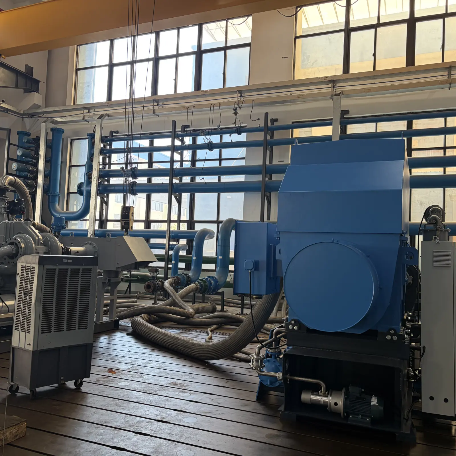 Equipment connected to workshop test piping
